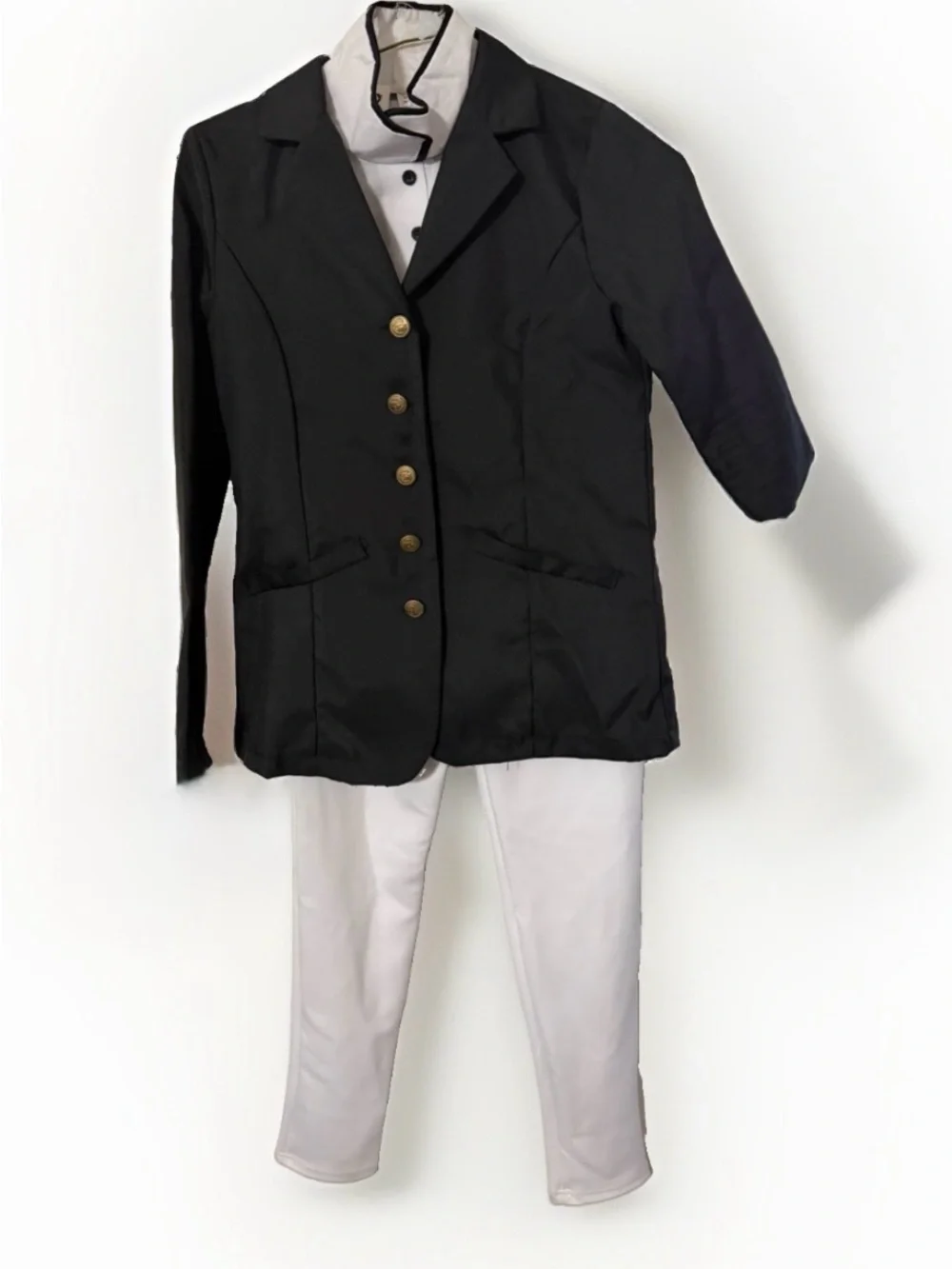Classic Black Equestrian Jacket and Pants Costume for Kids